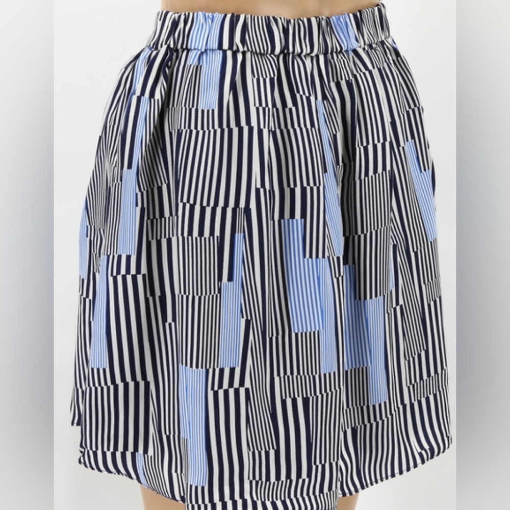 NWT Armani Exchange Multicolor Grid Mix Striped Skirt